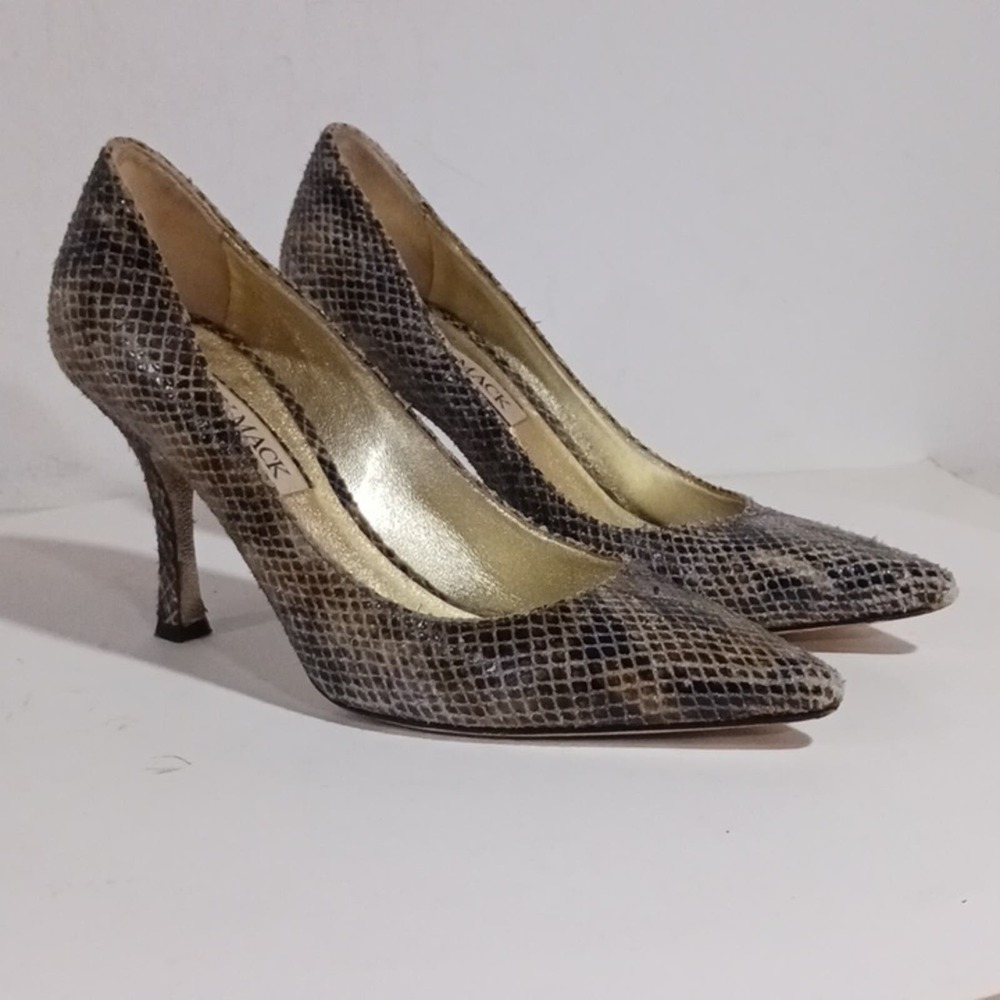 Emy Mack Snake Skin Heels Stiletto Woman's Size 6.5